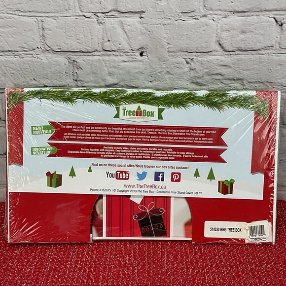 The Tree Box Decorative Christmas Tree Stand Cover Skirt Holiday Decor Cardboard - Picture 2 of 5